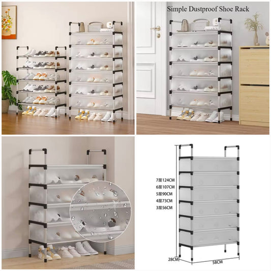 5-Layer Foldable Shoe Rack Organizer | Dustproof Shoe Storage Cabinet