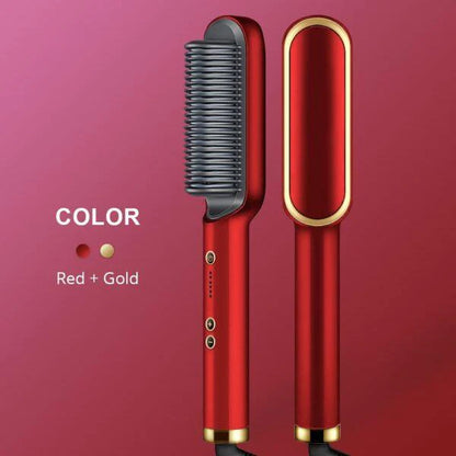 Portable Ceramic Hair Straightening Brush – Electric Fast Heat Hair Straightener Comb