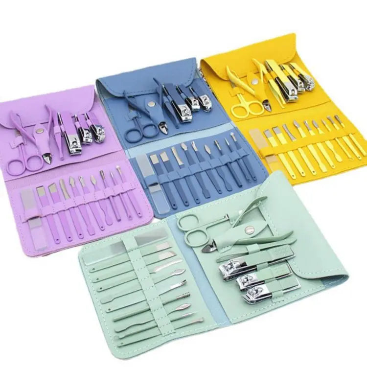 18-in-1 Professional Manicure & Pedicure Nail Care Kit with Travel Case