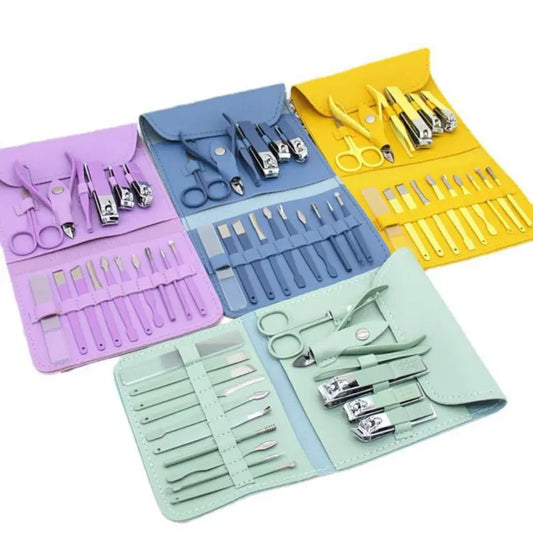 18-in-1 Professional Manicure & Pedicure Nail Care Kit with Travel Case