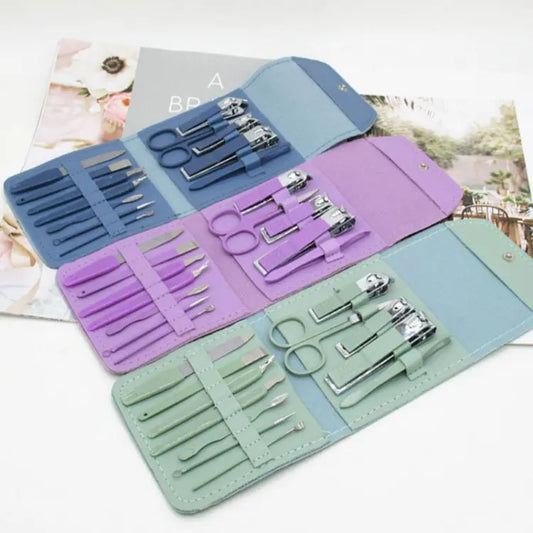 18-in-1 Professional Manicure & Pedicure Nail Care Kit with Travel Case