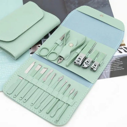 18-in-1 Professional Manicure & Pedicure Nail Care Kit with Travel Case