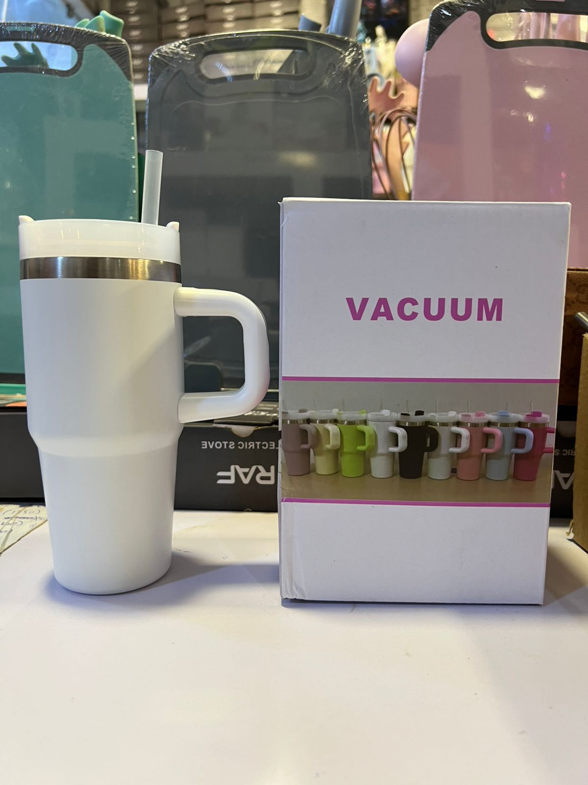 40oz Vacuum Insulated Stainless Steel Travel Mug with Handle & Straw
