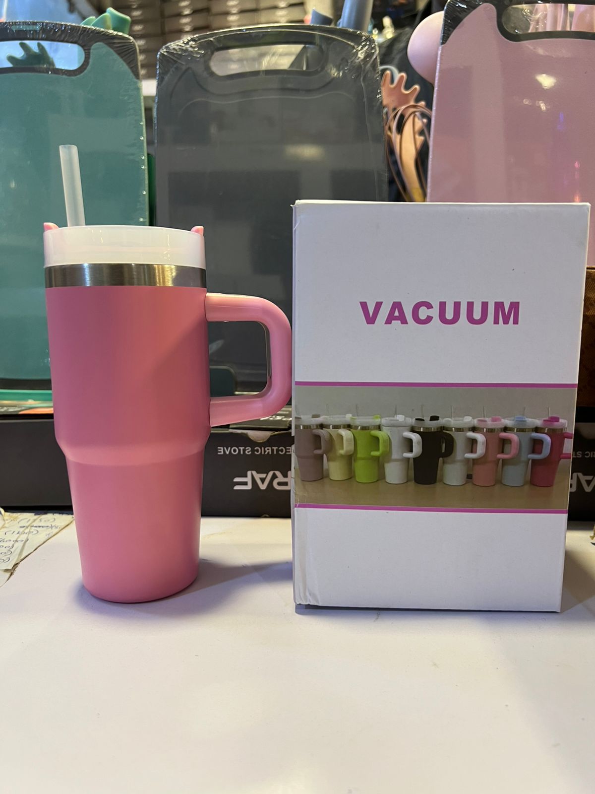 40oz Vacuum Insulated Stainless Steel Travel Mug with Handle & Straw