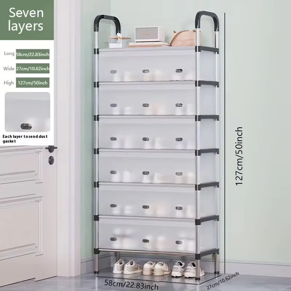 5-Layer Foldable Shoe Rack Organizer | Dustproof Shoe Storage Cabinet