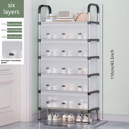 5-Layer Foldable Shoe Rack Organizer | Dustproof Shoe Storage Cabinet