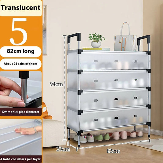5-Layer Foldable Shoe Rack Organizer | Dustproof Shoe Storage Cabinet