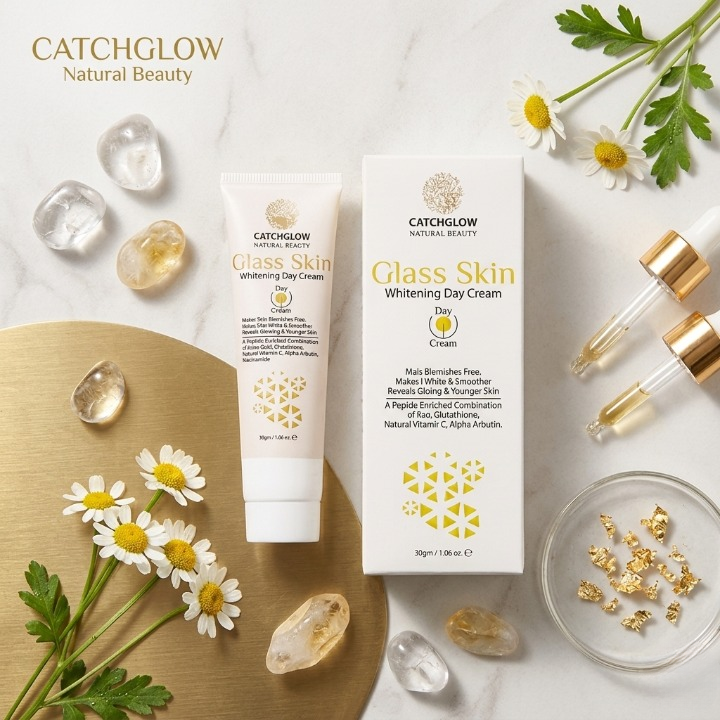 CatchGlow Glass Skin Whitening Day Cream – Brightening & Hydrating Face Cream (30g)
