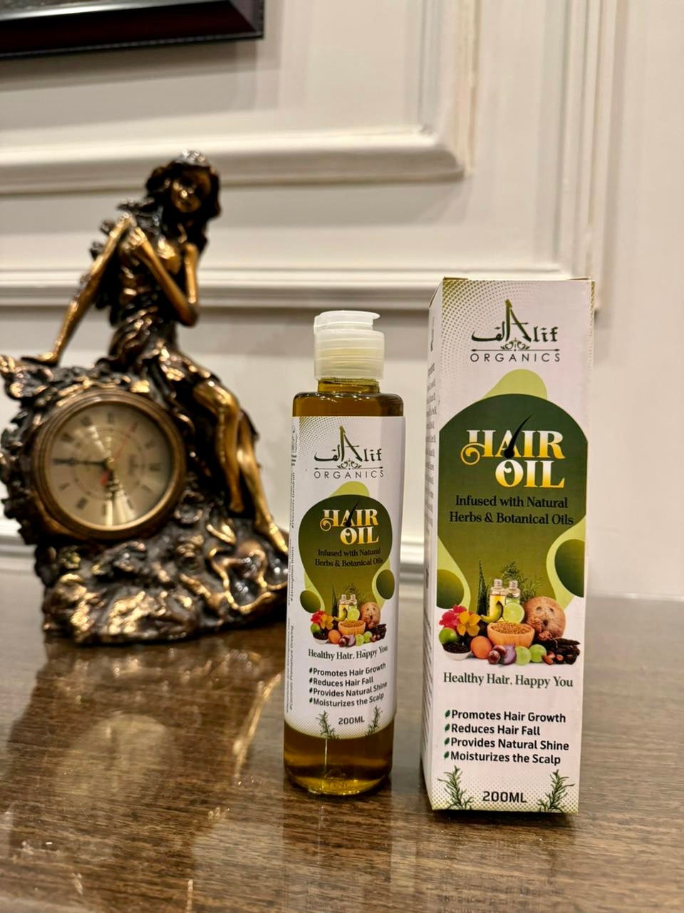 Alif Organics Herbal Hair Oil – Natural Hair Growth & Anti Hair Fall Oil (100ml)