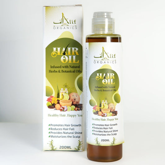 Alif Organics Herbal Hair Oil – Natural Hair Growth & Anti Hair Fall Oil (100ml)