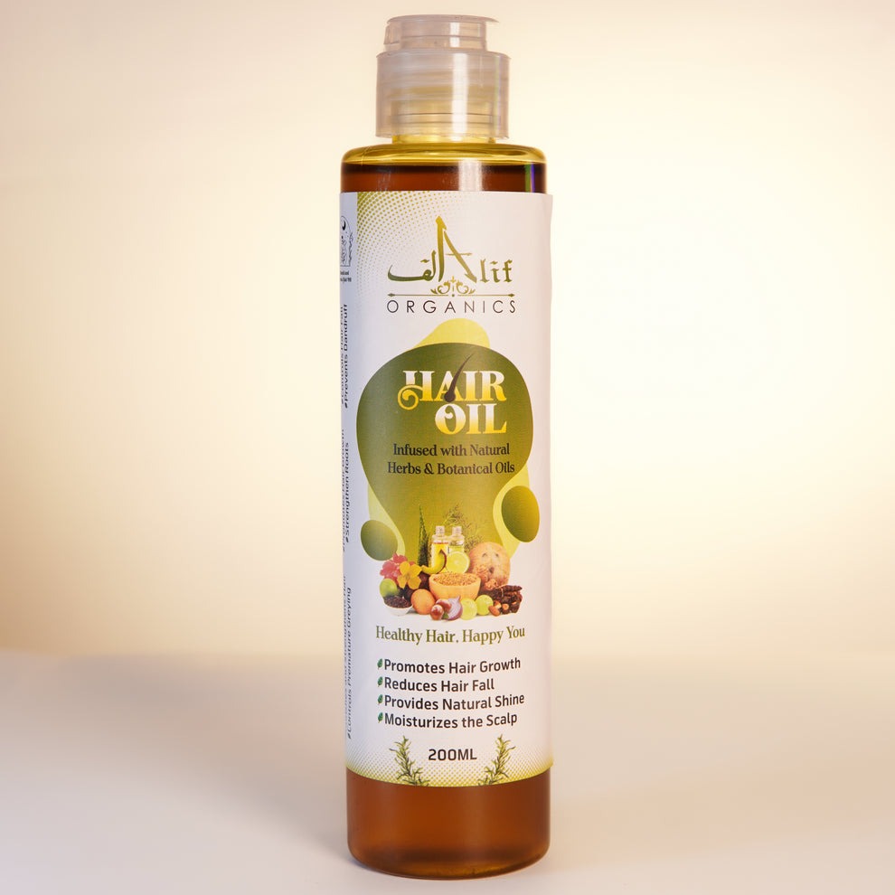 Alif Organics Herbal Hair Oil – Natural Hair Growth & Anti Hair Fall Oil (100ml)