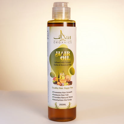 Alif Organics Herbal Hair Oil – Natural Hair Growth & Anti Hair Fall Oil (100ml)
