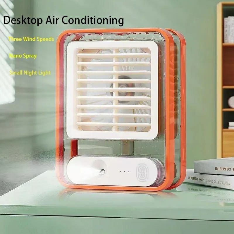 Portable Mini Air Cooler Fan with 7-Color LED Light – USB Evaporative Air Conditioner