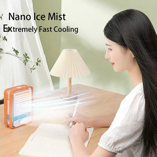 Portable Mini Air Cooler Fan with 7-Color LED Light – USB Evaporative Air Conditioner