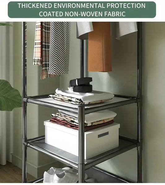 Heavy Duty Clothes Rack with Storage Shelves – Multi-Functional Garment Organizer