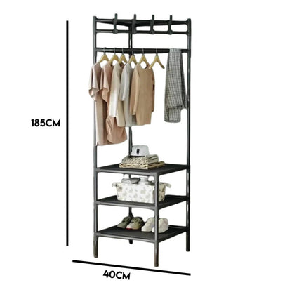 Heavy Duty Clothes Rack with Storage Shelves – Multi-Functional Garment Organizer