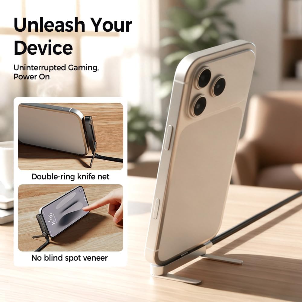 2-in-1 USB-C Fast Charging Cable with Phone Stand