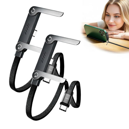 2-in-1 USB-C Fast Charging Cable with Phone Stand