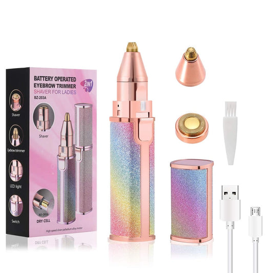 USB Rechargeable Electric Eyebrow & Facial Hair Trimmer for Women
