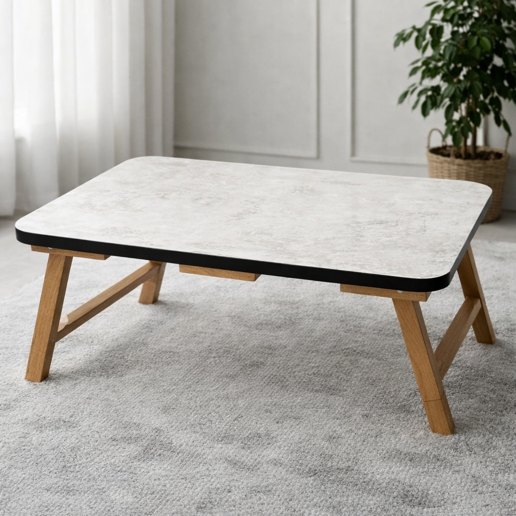 Portable Wooden Foldable Table – Multi-Purpose Laptop & Bed Study Table